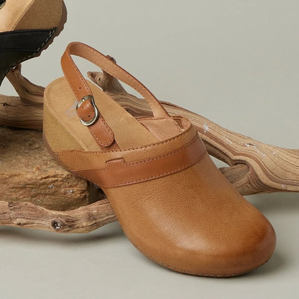 Dansko Tan Leather Slingback Clog